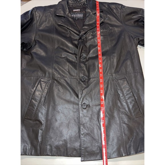 WILSONS Thinsulate Button Zip Out Liner Black Leather Jacket Men's Size M Coat - Picture 5 of 16